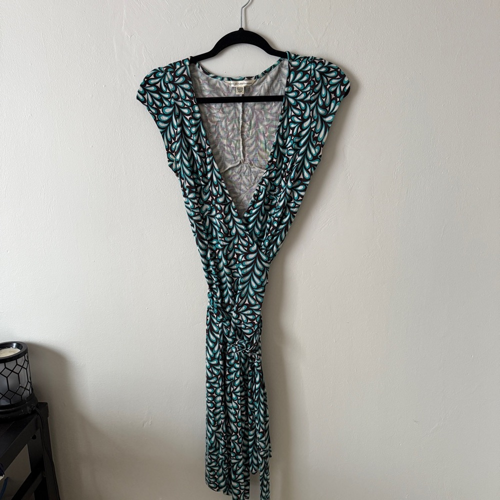 Diane Von Furstenberg Blue Green A-line Midi Dress
